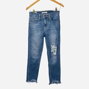 Levi's Womens 724 High Rise Straight Cropped Jeans Size 28 EUC